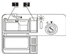 Diagram of a microwave oven with labeled parts and a dial indicator