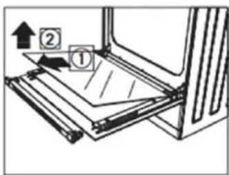 Technical diagram showing a mechanical assembly with labeled components and directional arrows