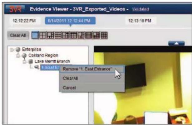 Evidence Viewer - 3VR_Exported_Videos - 12:12:22 PM 6/14/2011 12:12:44 PM 12:13:10 PM Clear All Enterprise Oakland Region Lake Meritt Branch 1 East E Remove "1. East Entrance" Clear All Cancel