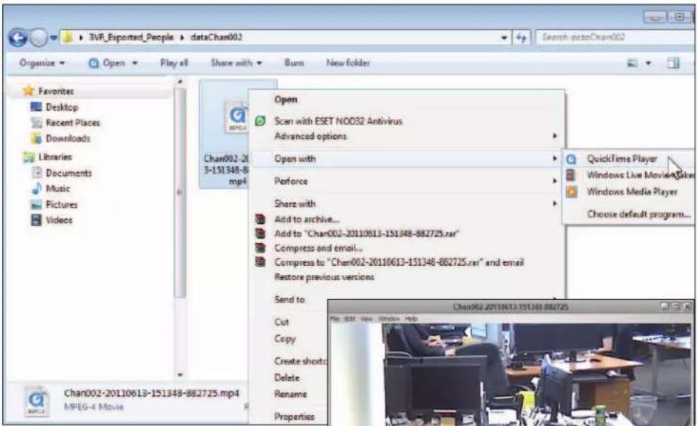 3VR_Exported_People dataChan002 Organize Open Play all Share with Burn New folder Favorites Desktop Recent Places Downloads Libraries Documents Music Pictures Videos Chan002-20110613-151348-882725.mp4 MPEG-4 Movie Open Scan with ESET NOD32 Antivirus Advanced options Open with Perforce Share with Add to archive... Add to "Chan002-20110613-151348-882725.rar" Compress and email... Compress to "Chan002-20110613-151348-882725.rar" and email Restore previous versions Send to Cut Copy Create shorto Delete Rename Properties Chen002-20110613-151348-882725 File Edit View Window Help