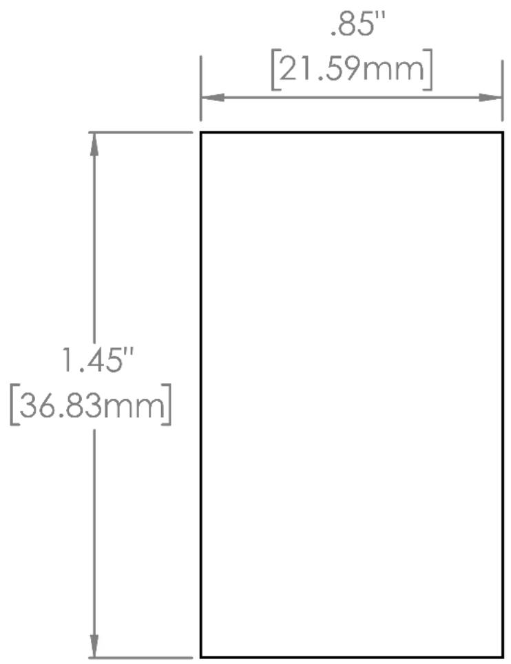 .85" [21.59mm] 1.45" [36.83mm]