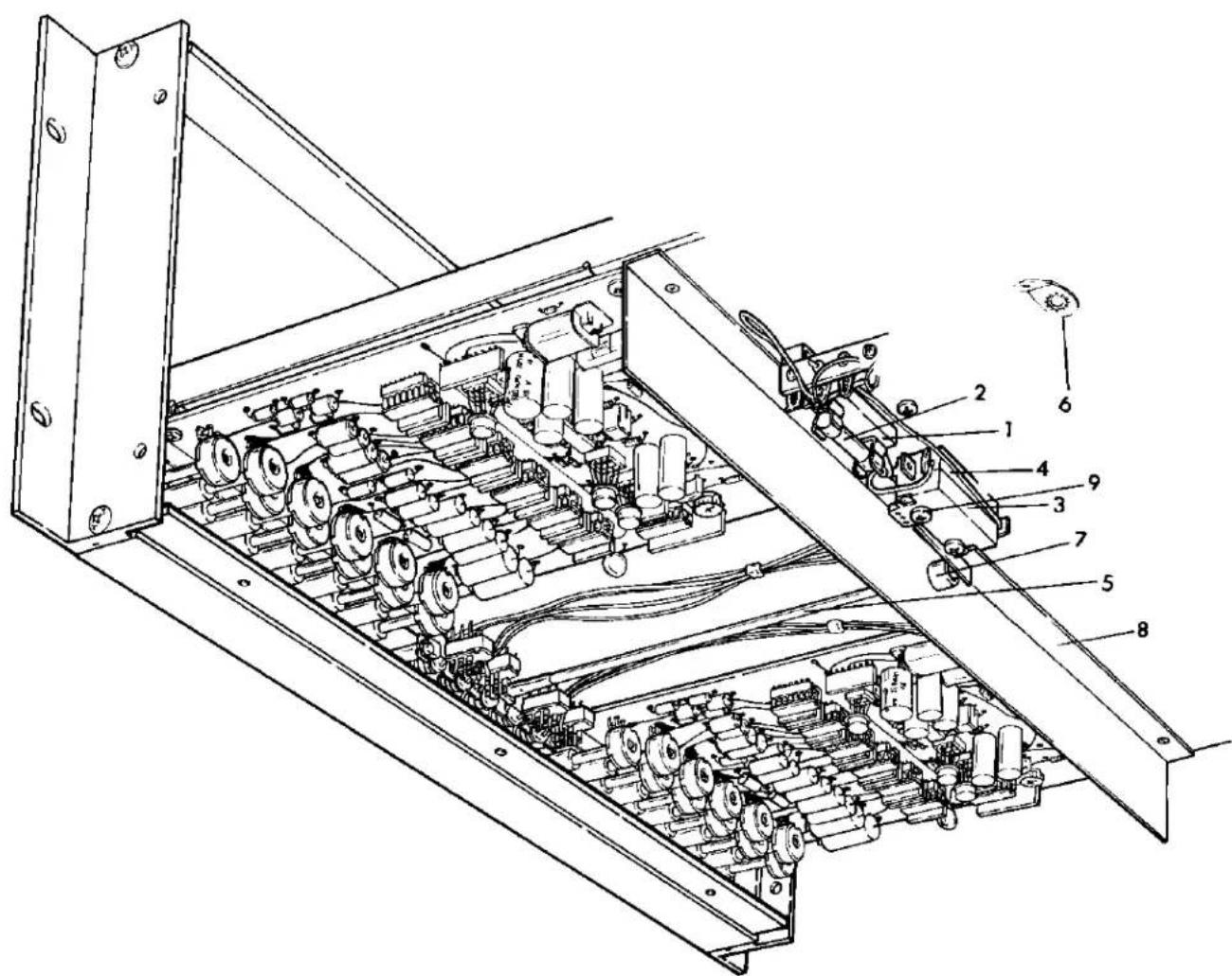 Technical diagram of an electronic device with numbered components for identification