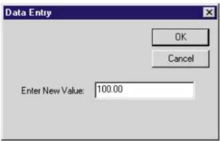 Data Entry OK Cancel Enter New Value: 100.00