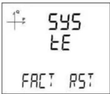 ↑°: sys E FACT RST