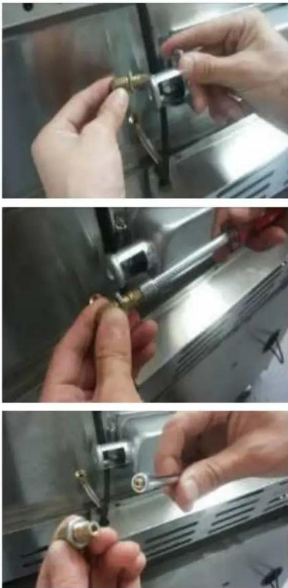 InAlto IBBQBI6B - Remove the LPG jet from the elbow shaped brass injector assembly. - 3