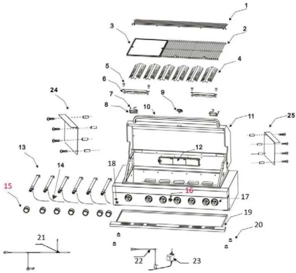 Technical diagram of electronic devices with numbered components, likely an industrial or laboratory setup.