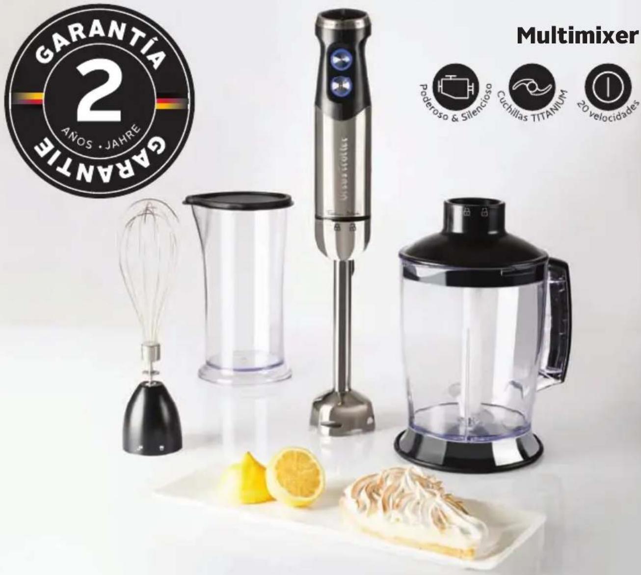 GARANTÍA 2 ANOS. JAHRE GARANTÍA Multimixer Poderoso & Silencioso Cuchillas TITANIUM 20 velocidades