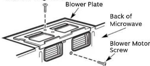 Blower Plate Back of Microwave Blower Motor Screw