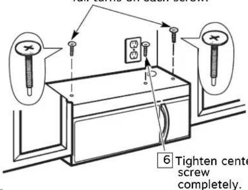 6 Tighten cente screw completely.