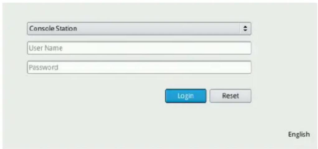 Console Station User Name Password Login Reset English