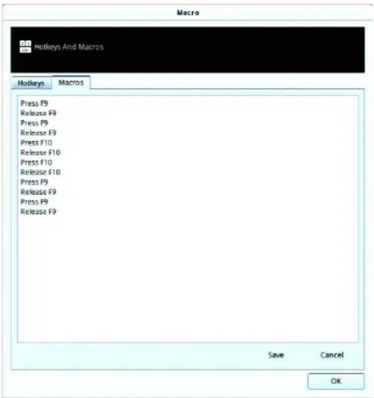 Macro Hotkeys And Macros Hotkeys Macros Press F9 Release F9 Press F9 Release F9 Press F10 Release F10 Press F10 Release F10 Press F9 Release F9 Press F9 Release F9 Save Cancel OK