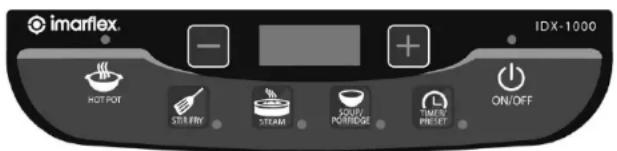imarflex. HOT POT STRAW FRY STEAM EQUIV PONDERGE TIMES ENSET ON/OFF IDX-1000