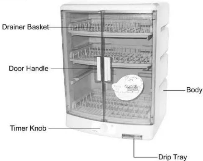 Drainer Basket Door Handle Timer Knob Body Drip Tray