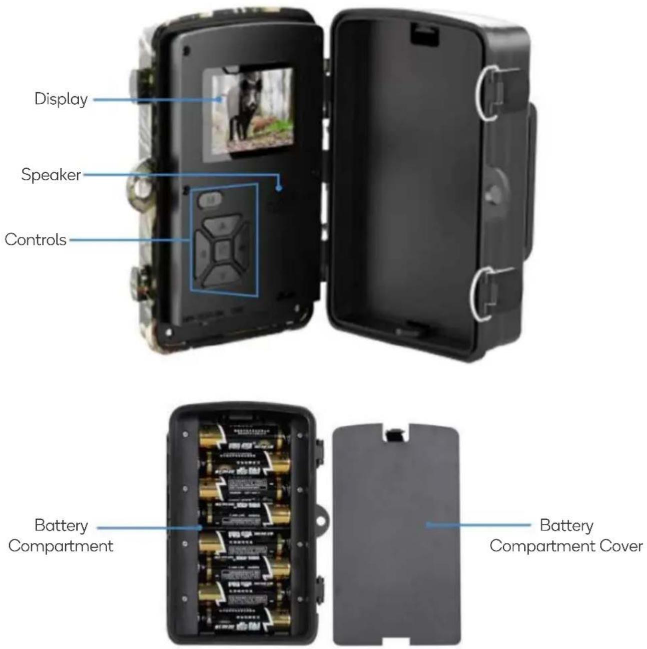 Display Speaker Controls Battery Compartment Battery Compartment Cover