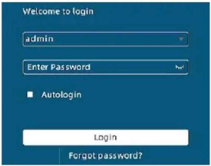 Welcome to login admin Enter Password ■ Autologin Login Forgot password?