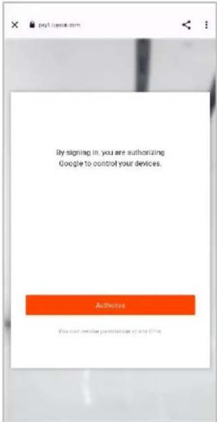 By signing in, you are authorizing Google to control your devices. Authorities You can receive permission at any time.