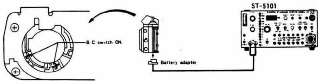 B.C switch ON Battery adapter ST-5101