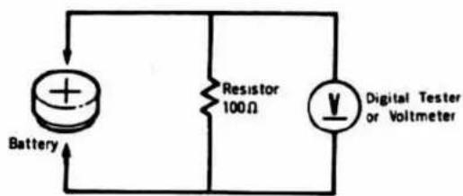 Battery Resistor 100 Ω Digital Tester or Voltmeter
