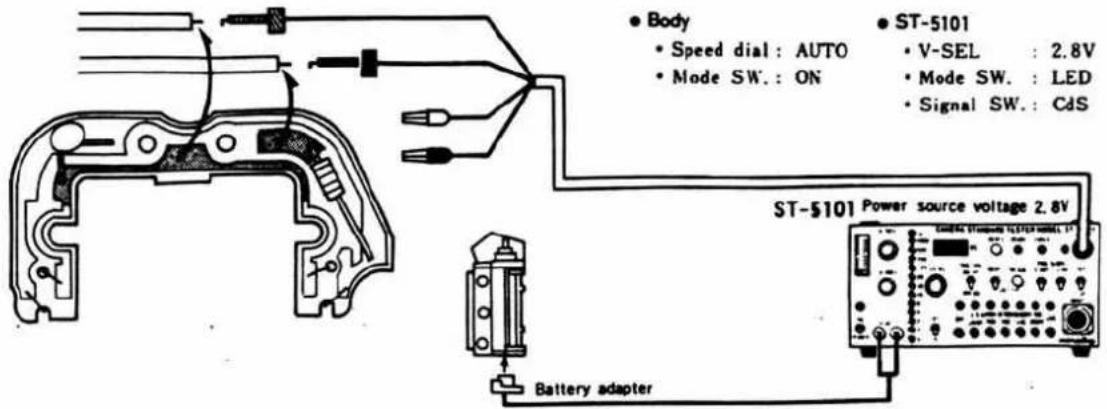 Body • Speed dial : AUTO • Mode SW. : ON ST-5101 • V-SEL : 2.8V • Mode SW. : LED • Signal SW. : CdS ST-5101 Power source voltage 2.8V Battery adapter
