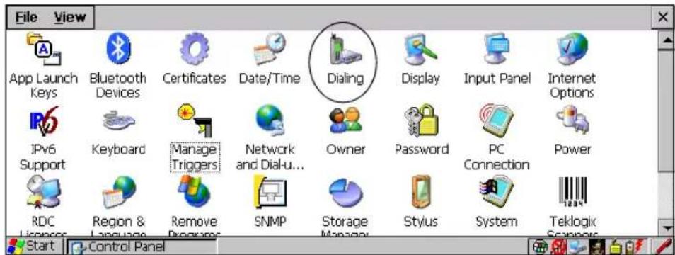 File View App Launch Keys Bluetooth Devices Certificates Date/Time Dialing Display Input Panel Internet Options IPv6 Support Keyboard Manage Triggers Network and Dial-u... Owner Password PC Connection Power RDC Licenses Region & Language Remove Programs SNMP Storage Manager Stylus System Teklogix Scanners Start Control Panel
