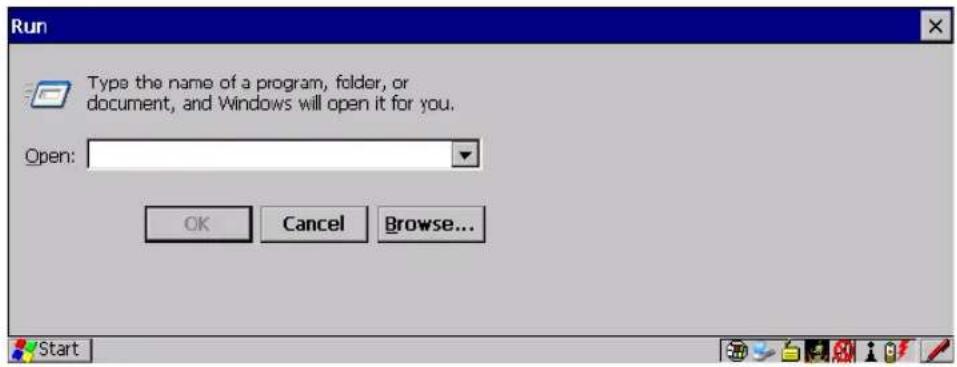 Run Type the name of a program, folder, or document, and Windows will open it for you. Open: OK Cancel Browse... Start
