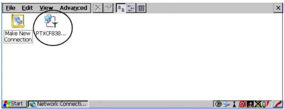 File Edit View Advanced Make New Connection PTXCF838... Start Network Connecti...