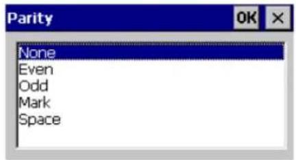 Parity None Even Odd Mark Space