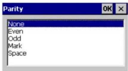 Parity None Even Odd Mark Space