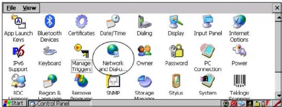 File View App Launch Keys Bluetooth Devices Certificates Date/Time Dialing Display Input Panel Internet Options IPv6 Support Keyboard Manage Triggers Network and Dial-up... Owner Password PC Connection Power RDC Licensee Region & Language Remove Programs SNMP Storage Manager Stylus System Teklogix Scanners Start Control Panel
