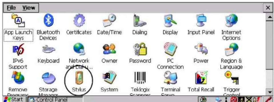 File View App Launch Keys Bluetooth Devices Certificates Date/Time Dialing Display Input Panel Internet Options IPv6 Support Keyboard Network and Dialu... Owner Password PC Connection Power Region & Language Remove Programs Storage Manager Stylus System Teklogix Scanners Terminal Servo Total Recall Trigger Start Control Panel
