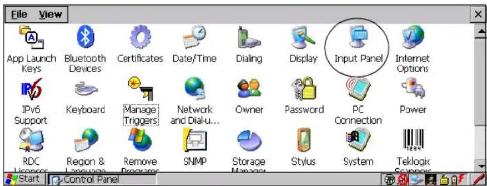 File View App Launch Keys Bluetooth Devices Certificates Date/Time Dialing Display Input Panel Internet Options IPv6 Support Keyboard Manage Triggers Network and Dial-u... Owner Password PC Connection Power RDC Licenses Region & Language Remove Programs SNMP Storage Manager Stylus System Teklogix Scanners Start Control Panel