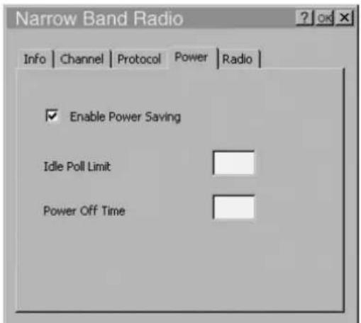 Narrow Band Radio Info Channel Protocol Power Radio Enable Power Saving Idle Poll Limit Power Off Time