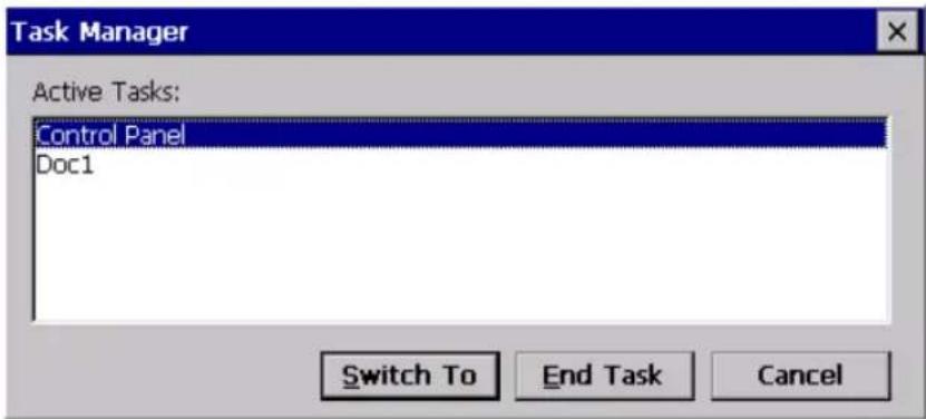 Task Manager Active Tasks: Control Panel Doc1 Switch To End Task Cancel