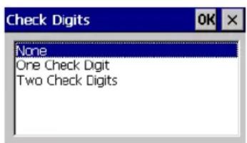 Check Digits None One Check Digit Two Check Digits
