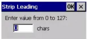 Strip Leading Enter value from 0 to 127: chars