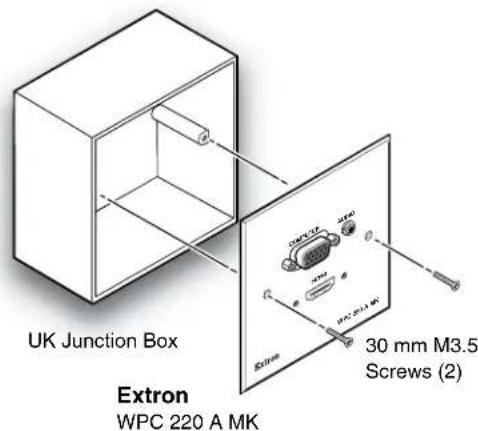 UK Junction Box Extron WPC 220 A MK 30 mm M3.5 Screws (2)