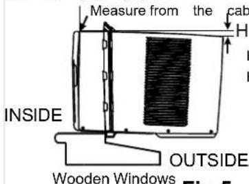Measure from the cab INSIDE OUTSIDE Wooden Windows