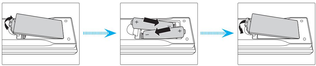 OPTOMA ZU650 - Installation et remplacement des piles - 1