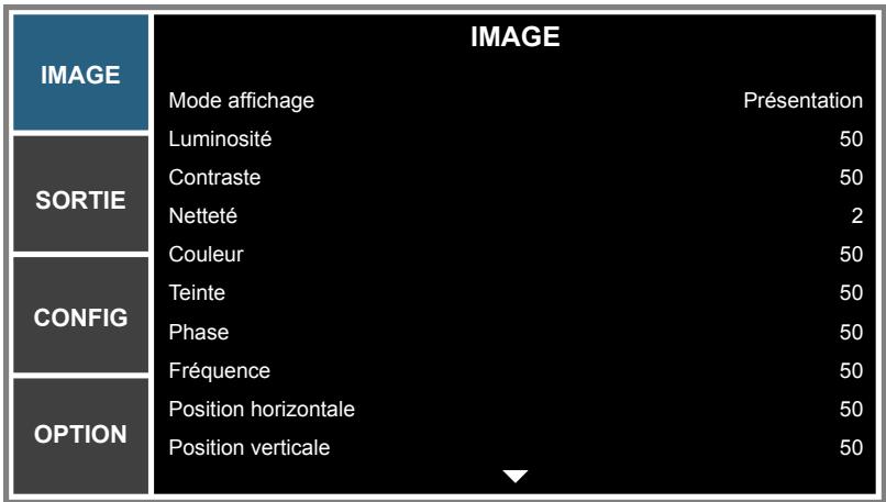 OPTOMA ZU650 - Menu IMAGE - 1
