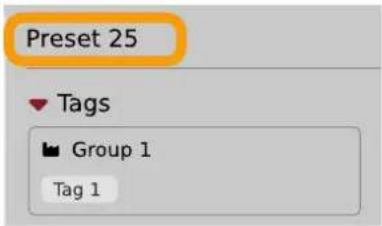 Preset 25 Tags Group 1 Tag 1