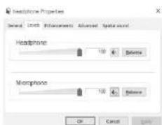 Headphone Properties Send Litch Postcards Advanced Spat round Headphone 100 Delete Microphone 100 Delete OK Cancel Apply
