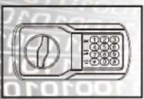 Diagram of a rotary dial with numbered buttons and a central knob, likely for digital display or control.