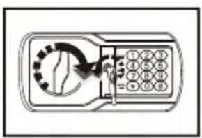 Diagram of a rotary dial with numbered buttons and a circular dial indicator, likely illustrating a digital control or function.