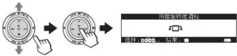 graph LR A["选择：0.05A"] --> B["操作按钮"] B --> C["图像旋转度调校"] C --> D["结束："]