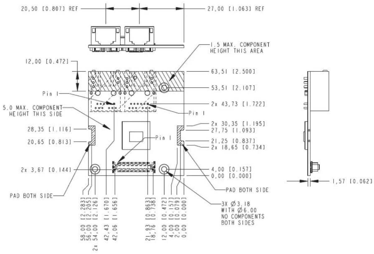 20,50 [0.807] REF 27,00 [1.063] REF 12,00 [0.472] 1.5 MAX. COMPONENT HEIGHT THIS AREA 63,51 [2.500] 53,51 [2.107] 2x 43,73 [1.722] 5.0 MAX. COMPONENT HEIGHT THIS SIDE 2x 30,35 [1.195] 27,75 [1.093] 21,25 [0.837] 2x 18,65 [0.734] 2x 3,67 [0.144] 4,00 [0.157] 0,00 [0.000] PAD BOTH SIDE PAD BOTH SIDE 3X Ø3.18 WITH Ø6.00 NO COMPONENTS BOTH SIDES 1,57 [0.062] 58,00 [2.283] 56,00 [2.205] 54,00 [2.126] 42,43 [11.670] 42,06 [11.656] 21,93 [0.863] 18,76 [0.738] 12,00 [0.472] 4,00 [0.157] 2,00 [0.079] 0,00 [0.000]