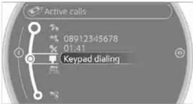 Active calls 08912345678 01:41 Keypad dialing