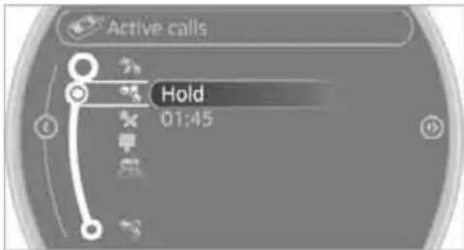 Active calls Hold 01:45
