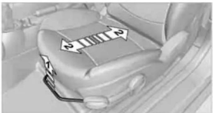 Interior view of a car showing the seat with lane markings (N, N) and a traffic sign, no readable text or symbols present.