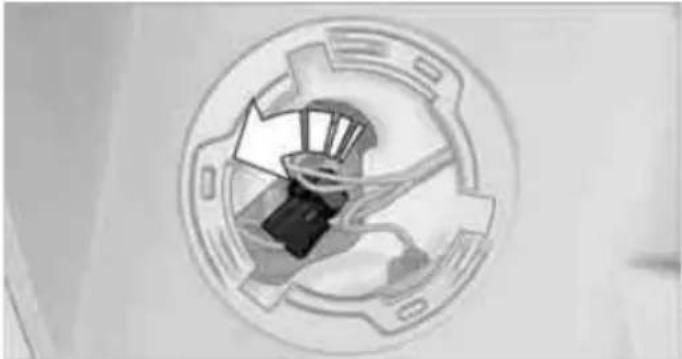 Top-down view of a circular mechanical component with internal fan-like structure (no text or symbols)