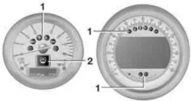 Diagram of a dual-circular device with labeled parts, showing front and side views with numbered annotations.